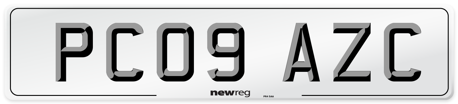 PC09 AZC Number Plate from New Reg